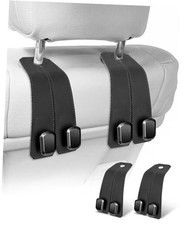 Car Hooks for Headrest, 2Pcs Seat Back Storage Hook Luxurious Leather 100 
