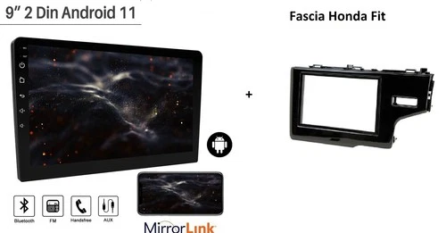 9'' Android Car Stereo 2 DIN Radio CarPlay Bluetooth GPS with fascia Honda Fit