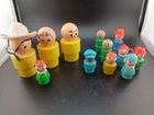 Vintage Fisher Price Little People Figures Lot of 12 Wood Plastic Toys