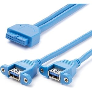 Startech 2 Port Panel Mount Usb 3.0 5Gbps Cable Usb A To Motherboard Header Cabl