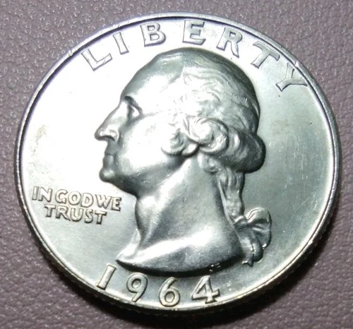 1964-D WASHINGTON SILVER QUARTER NM PROOF LIKE STRIKE BRILLIANT SHINE HIGH GRADE