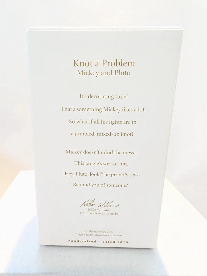 Ornamento Hallmark lembrança nó um problema Mickey e Pluto 2010 Disney - Imagem 3 de 4