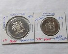 New Listing1971 Jamaica Twenty Five Cent Proof Copper Nickel Cameo Coin w/1975 20 C Proof