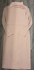 Express Pink Midi Dress – Royal Style, Mock Neck, Chic Stretch Knit – Size M