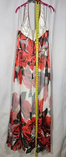 Cachet Women's Rose Formal Evening Maxi Dress Red Floral Gown Size 10 - Picture 5 of 12