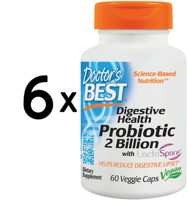 6 x Doctors Best Digestive Health Probiotic 2 Billion with (333,31 EUR/kg)