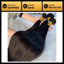 36-40 Inch Straight Brazilian Remy Human Hair Extension Bundles Black