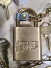 American Padlock with Chain Keyed Alike RNFK7 US SET 5 sets with 7 keys