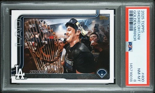 PSA 8 2025 Topps #400 Shohei Ohtani Los Angeles Dodgers GOLDEN MIRROR SSP!