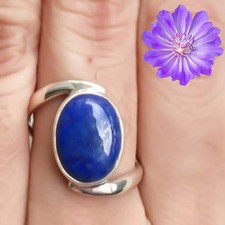925 Sterling Silver lapis Lazuli Gemstone Beautiful Handmade Woman Gift Ring