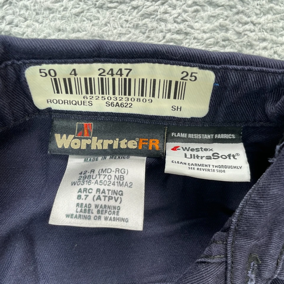 Workrite Shirt Mens 42 Blue FR Westex Workwear ARC Rating Cat2 Flame Resistant - Image 3 of 4