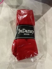 juDanzy Knee High Socks 3 Pairs Large Red Uniform Soccer School AFO Unisex