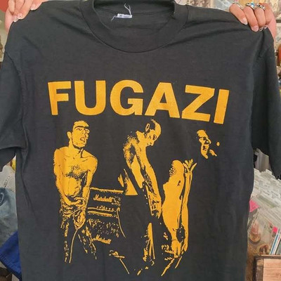 Vintage Fugazi Punk Band T-Shirt Retro Rock Tee Black Unisex S 5XL