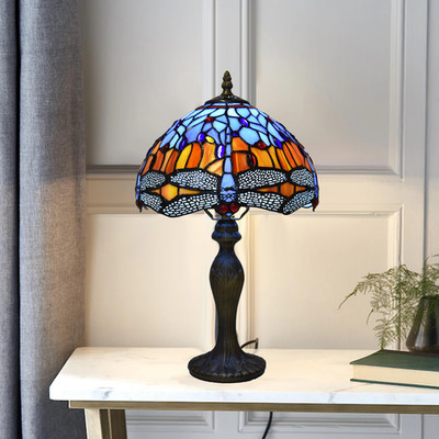Tiffany Stil Tischlampe - 10 Zoll bunte handgefertigte Buntglas Schreibtischlampe