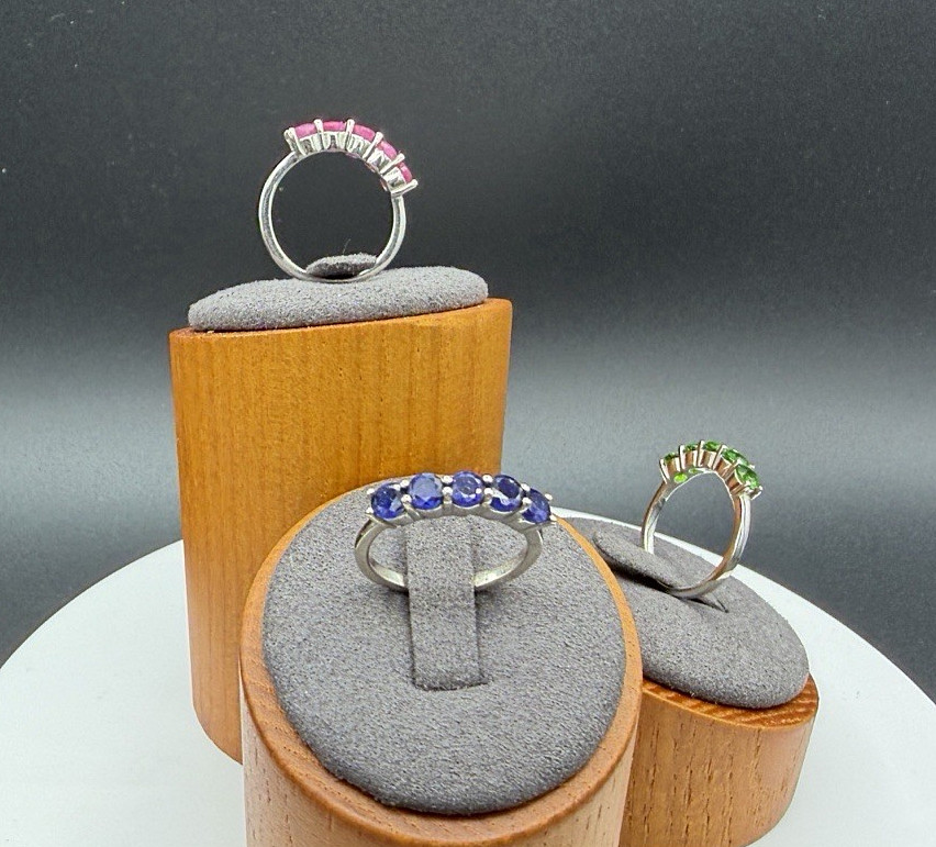 Sterling Silver Stackable Ring Set Lab Created Ru… - image 6