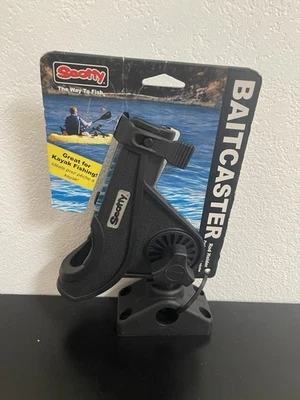 Scotty 280 Bait Caster/Spinning Rod Holder w/241 Deck/Side Mount - Black - Image 1 of 2