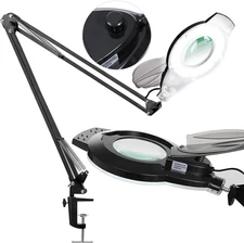 10X Magnifying Glass with Light and Stand, Nueyio 2200 Lumens Stepless Dimmable 