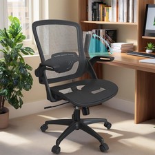 Full Mesh Ergonomic Home Office Computer Desk Chair with Flip Up Arms Height ...