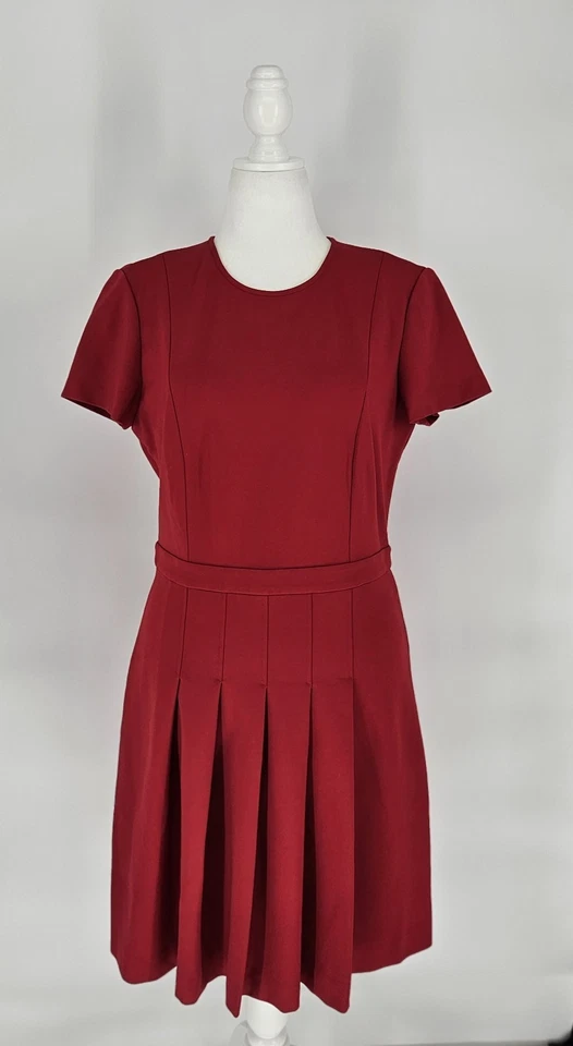 Brooks Brothers красный трапециевидный понте трикотажа плиссированные платье опрятный женщин размер большой новый - Изображение 2 из 4