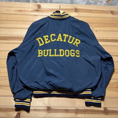 Vintage 90s Decatur Bulldogs Embroidered Button Varsity Bomber Jacket USA Large