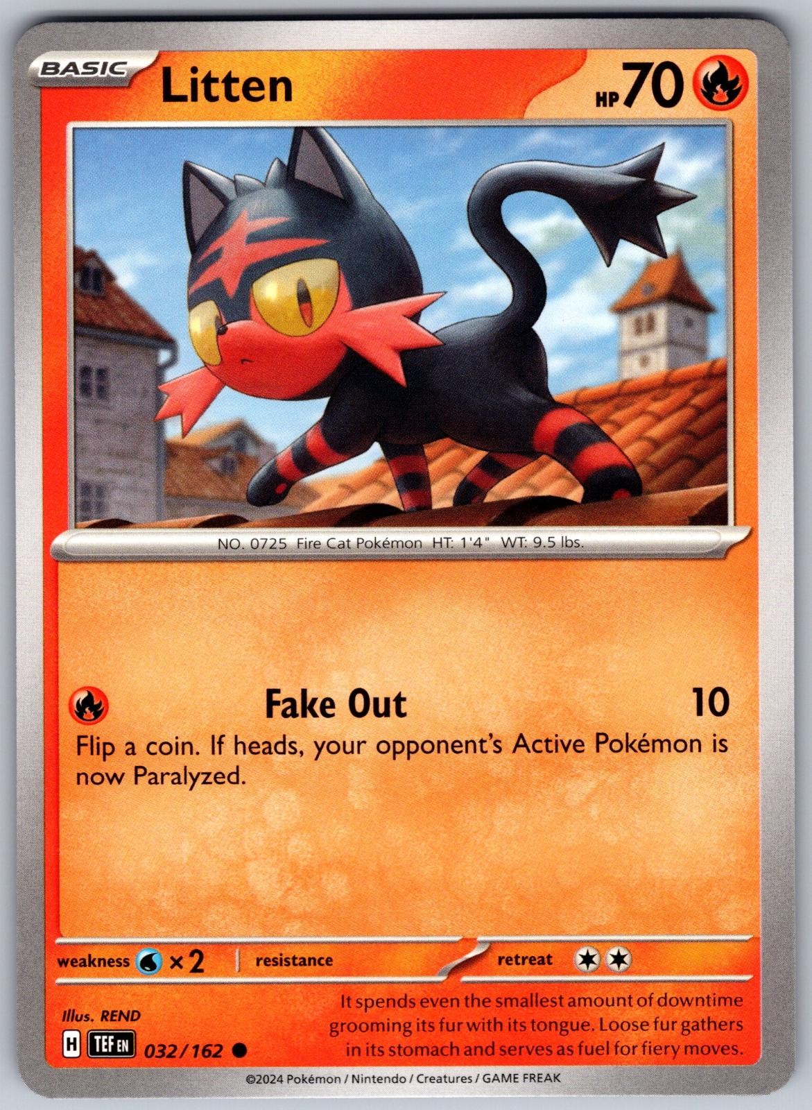 Litten 032/162 Common Temporal Forces Pokemon Near Mint