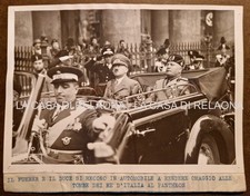 FOTO FOTOGRAFIA MUSSOLINI + HITLER A ROMA al PANTHEON - ANNO 1938 - ORIGINALE