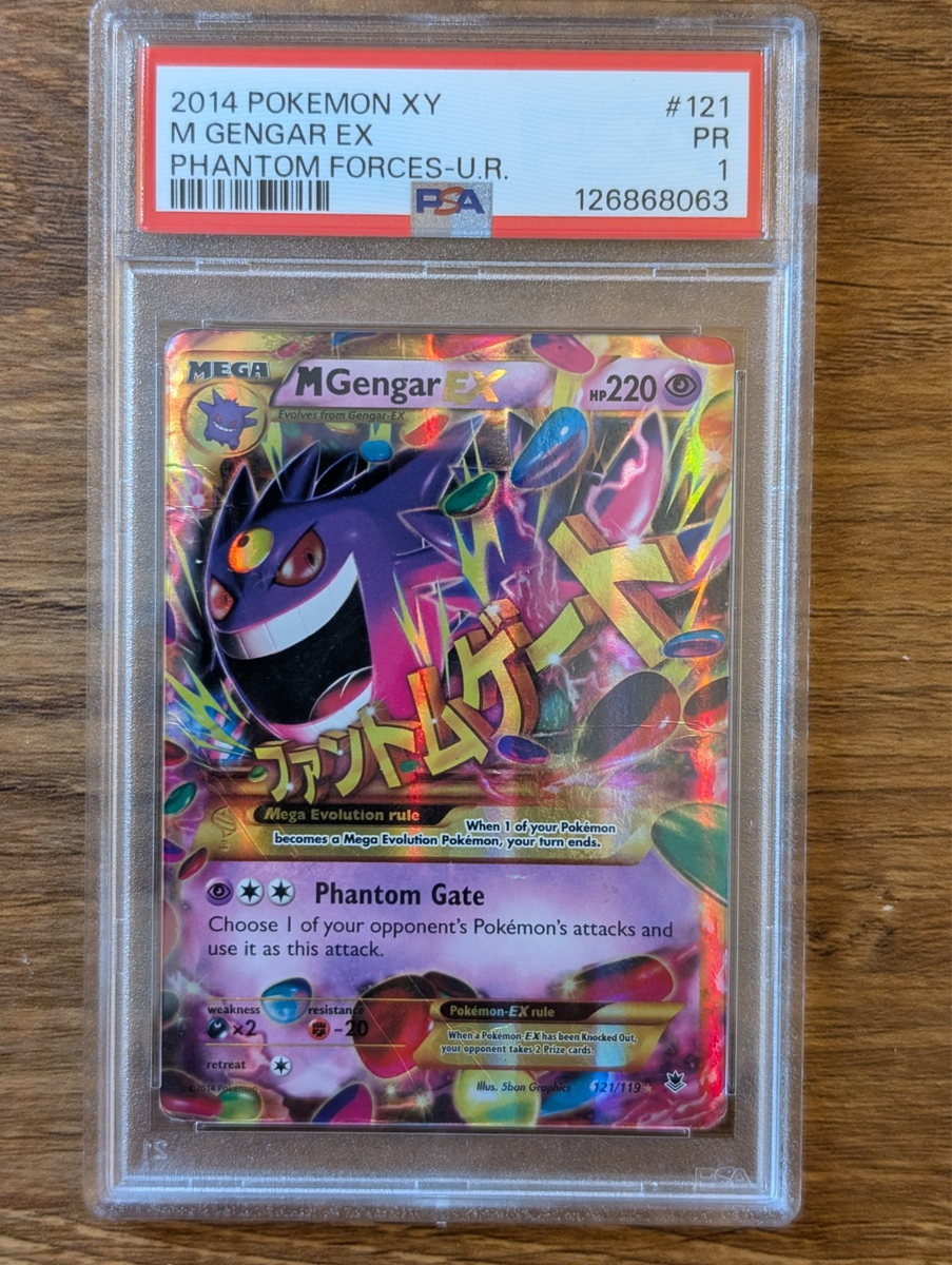 2014 Pokemon XY Phantom Forces PSA 1 Mega M Gengar EX Holo #121