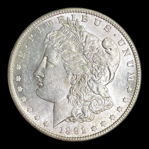 1891-S Morgan Silver Dollar, Choice BU+