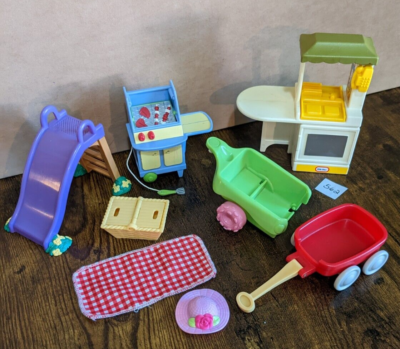 Fisher-Price Loving Family Purple Playground Slide Little Tykes Kitchen  Grill