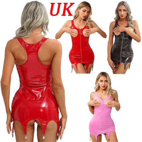 Womens Nightwear One Piece Dress Adult Leotard Vest Costume Sleeveless AU - Picture 2 of 36