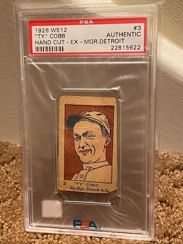 1926 W512 Ty Cobb Hand Cut PSA A BOLD COLOR w/ border CLEAN CASE