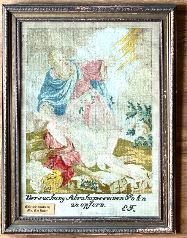 Religious OOAK Paper Punch Sampler Abraham, Isaac Mt Moriah Gen 22:1-14