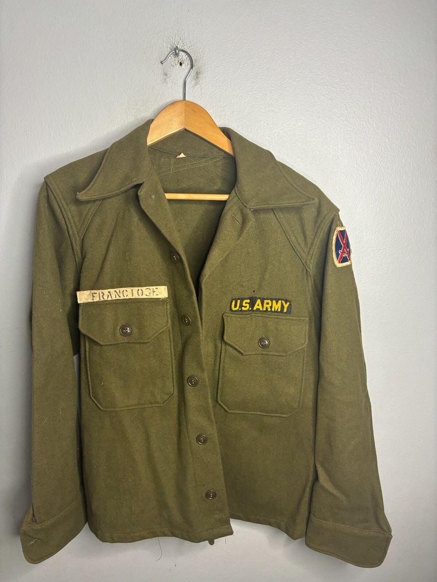 ジャケット・アウター 60's U.S. ARMY UTILITY SHIRT 1st MODEL 60's US ARMY COTTON SATEEN UTILITY SHIRT JACKET,USED/VINTAGE