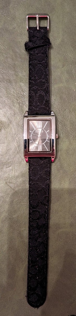 Coach Brand Ladies Watch Black Leather Logo Band | eBay display picture 1