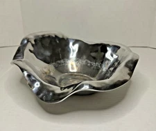 Beatriz Ball Metal Silver Bowl Art Piece Modern Serving Dish