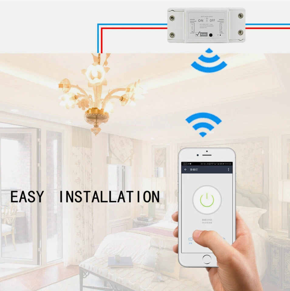 Interruptor de interruptor inteligente básico WiFi AvatarControls hágalo usted mismo módulo de interruptor para aplicación Foto 2 de 4