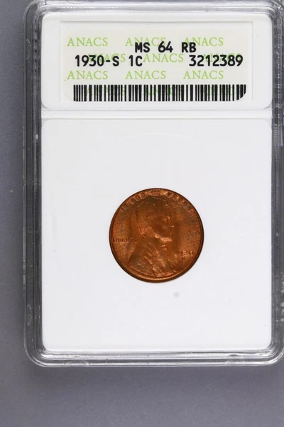 1930 S Lincoln Wheat Cent ANACS Old Soap Box MS64RB - *DoubleJCoins* 8007-94