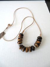 J.JILL TIGEREYE STONE BEAD NECKLACE 30"