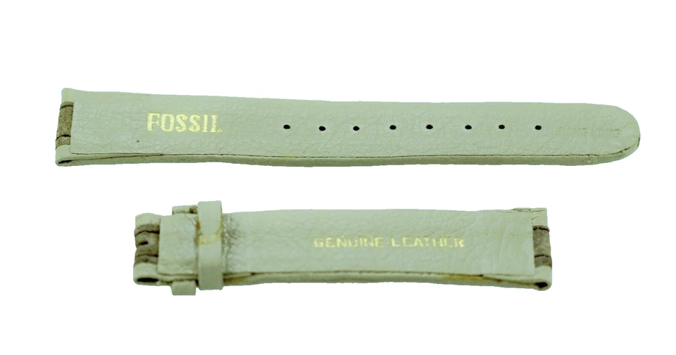 Fossil Unisex Vainilla con Correa de Reloj de Repuesto de Cuero Beige 18mm Foto 2 de 2
