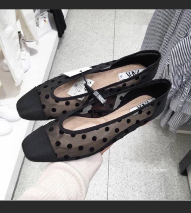 Zara mesh ballet flats 2025
