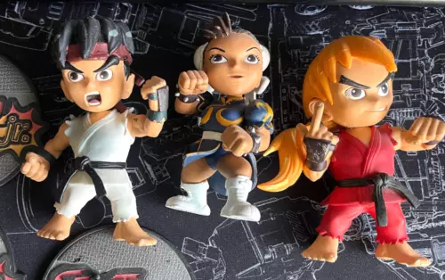 Super Gem Street Fighter Jr Figures Chun Li Ken & Ryu Capcom ReSaurus Action Fig