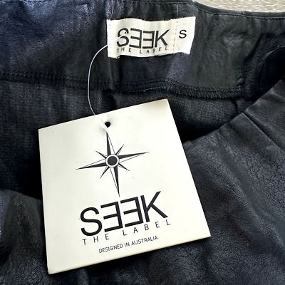 NWT LF SEEK The Label Black Faux Leather Front Zip Mini Skirt