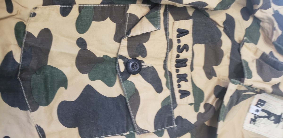 Vintage Bape 1st Camo Button Down Long Sleeve Shirt Military
