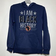 Black History Month Kids' 'I Am Black History' Hooded Sweatshirt - Blue XXL