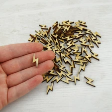 Lightning Bolt Tabletop Confetti Pack of 100 Wood Flash Comic Wizard Party Decor