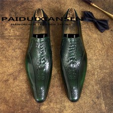 British Style Mens Slip On Formal Dress Party Pointed Toe Real Leather Shoes New