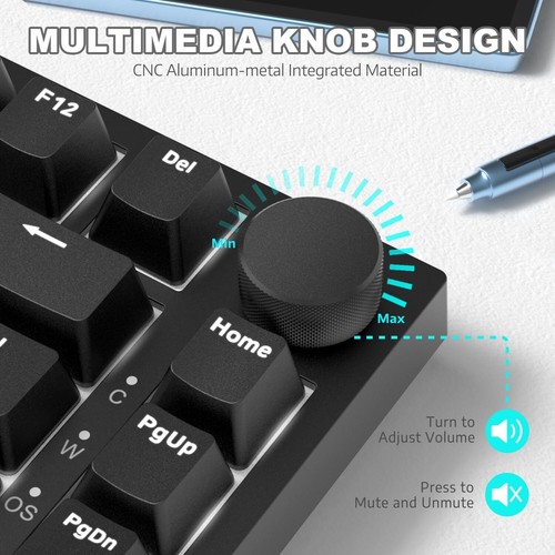 AJAZZ AK820 Type-C Wired Mechanical Gaming Keyboard with Knob Hot Swappable - Picture 24 of 30