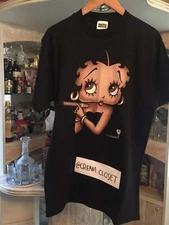 Betty Boop Cigar Shirt, Betty Boop Classic Style Black Unisex Tshirt  KH13656
