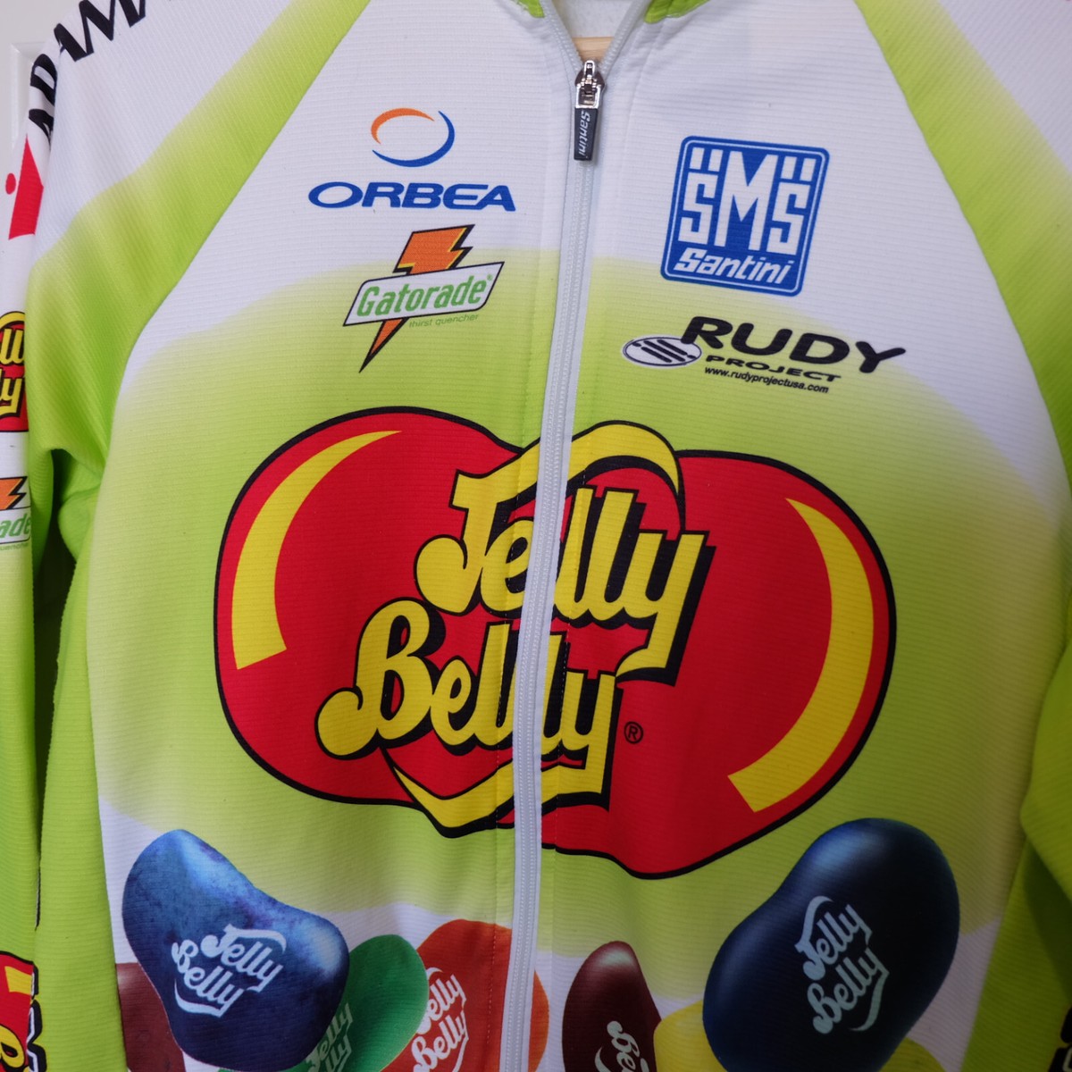 SMS Santini Jelly Belly Cycling Green Jersey Long Sleeve