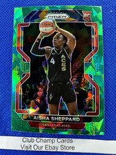 2022 #105 Aisha Sheppard WNBA Panini Prizm Basketball Green Ice Prizm RC Aces